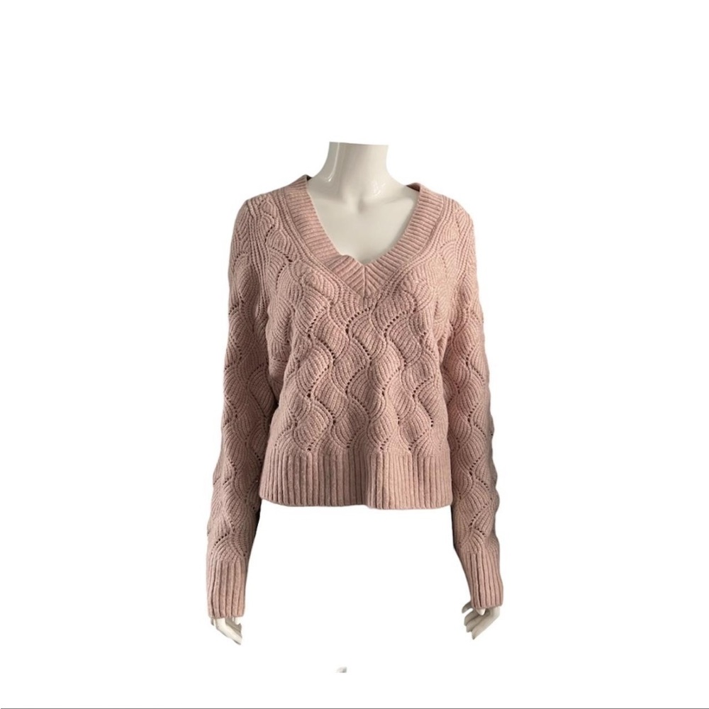Gap light pink cable knit sweater
